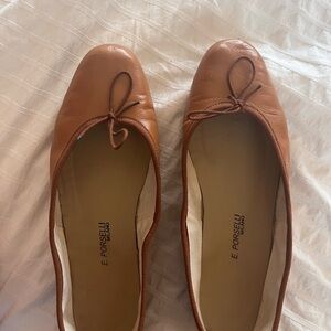 PORSELLI Women's Brown Leather Flats